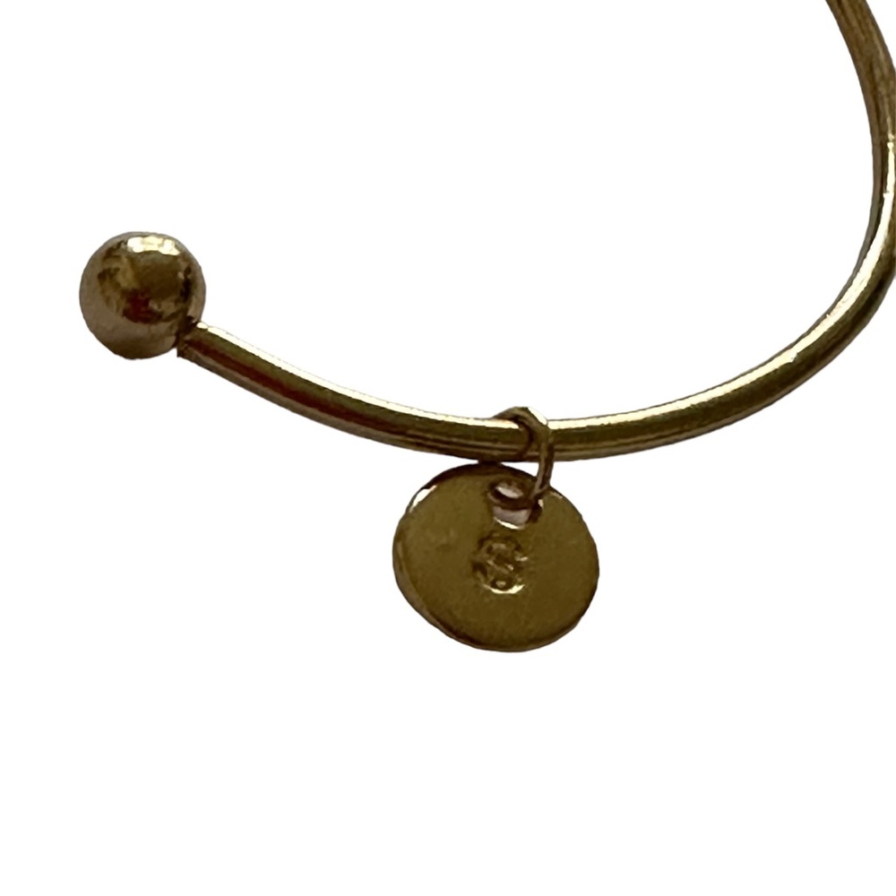 - GOLD Love Knot BANGLE Monogram BRACELET LETTER LETTER L